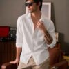 Premium Linen Blend Shirt – Classic White