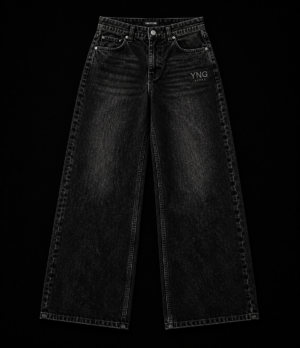 Black Wide-Leg Denim