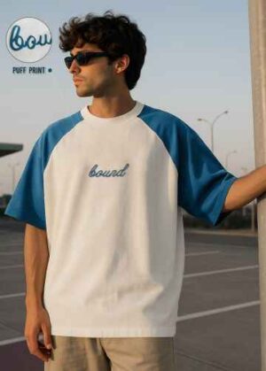 blue white tee sky-blue raglan sleeves