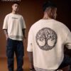 Nomad Tree Oversized Textured T-Shirt – Off White